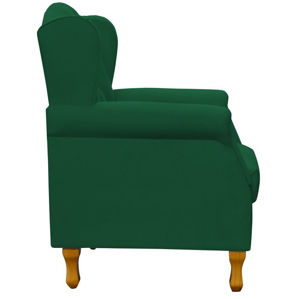 Poltrona Decorativa Para Sala de Estar Yara P02 Suede Verde Musgo - Lyam Decor