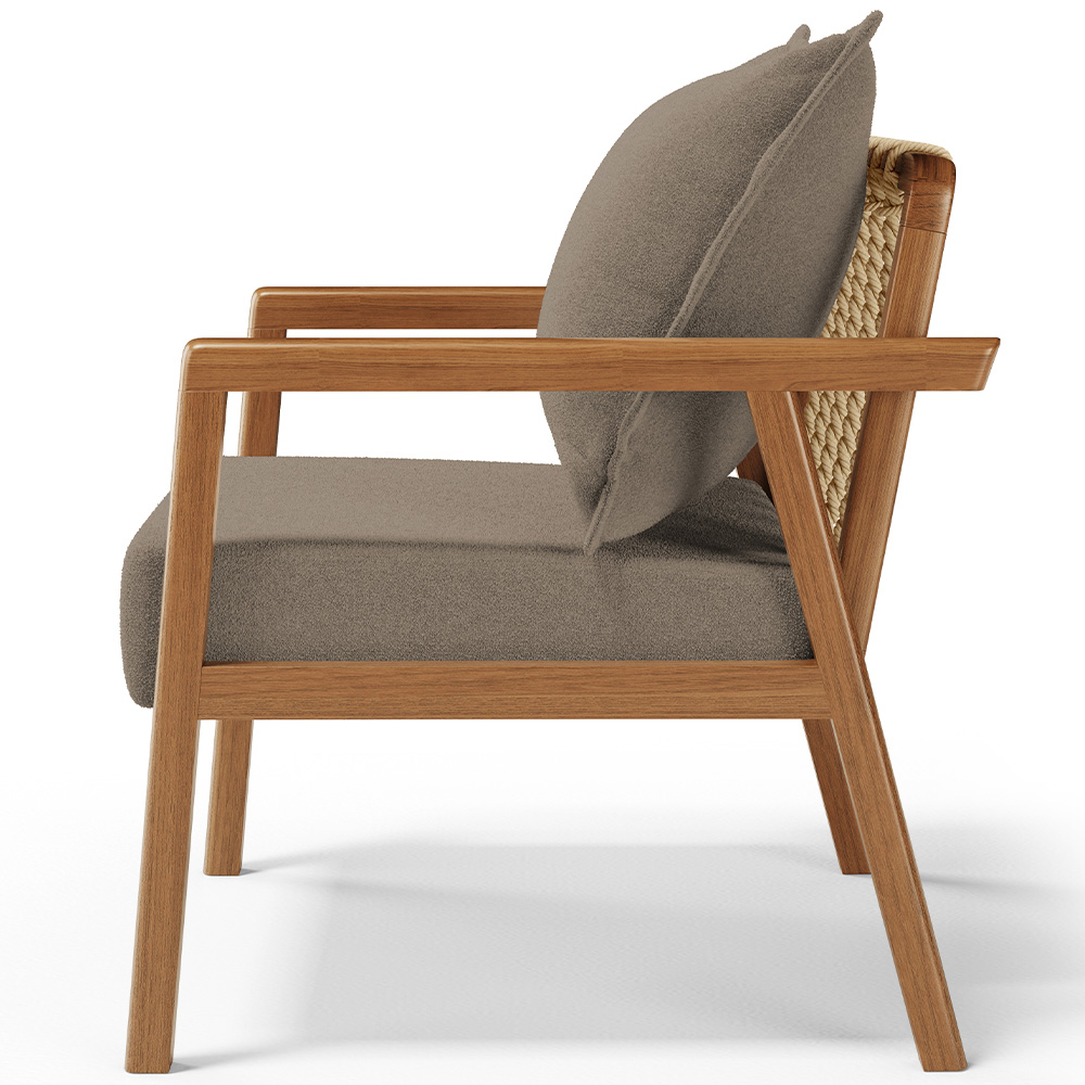 Poltrona Decorativa Para Sala de Estar e Living Alícia L02 Bouclê Bege - Lyam Decor