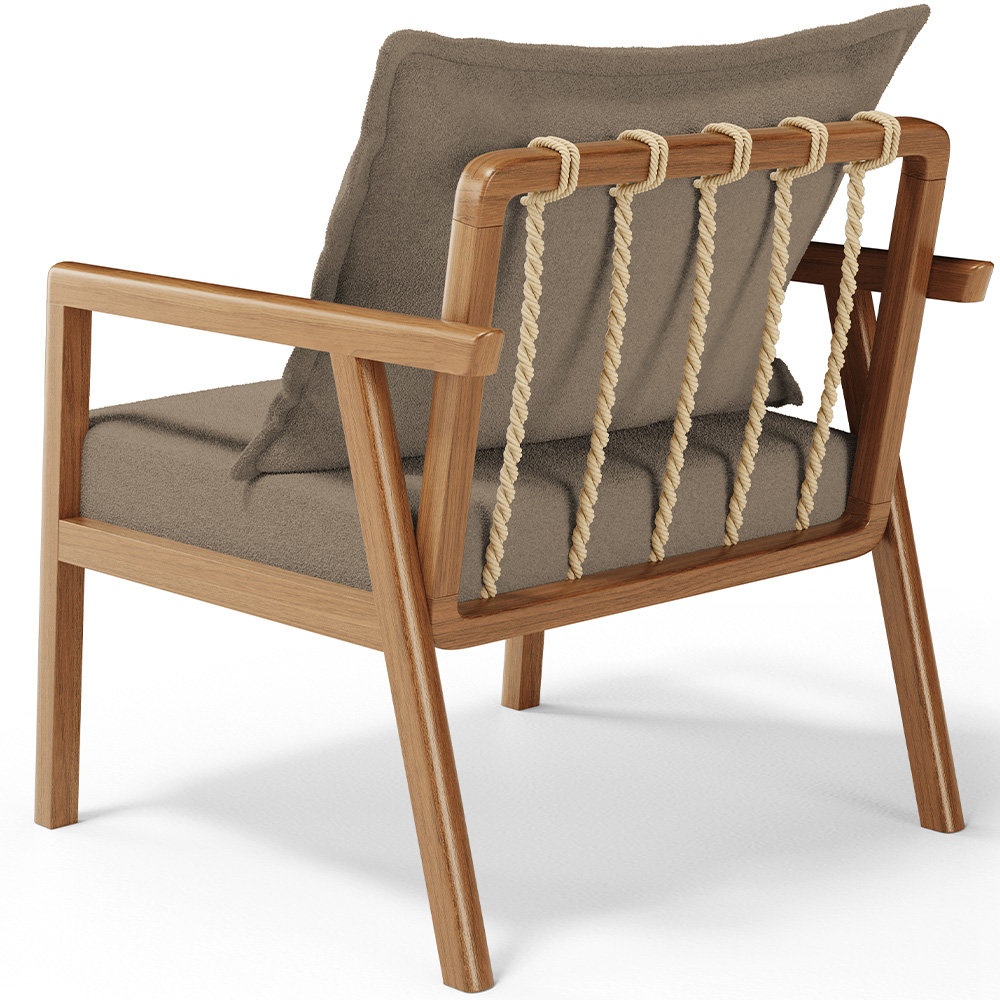 Poltrona Decorativa Para Sala de Estar e Living Alícia L02 Bouclê Bege - Lyam Decor