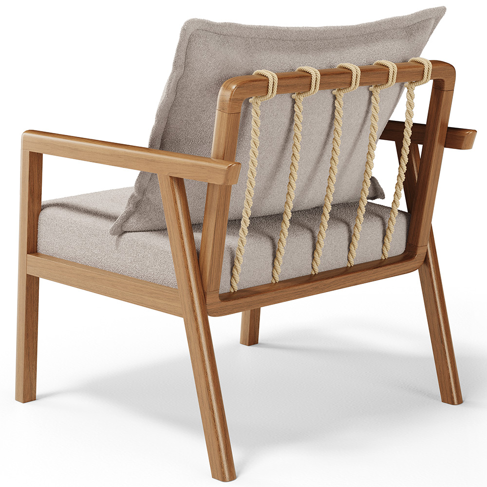 Poltrona Decorativa Para Sala de Estar e Living Alícia L02 Bouclê Creme - Lyam Decor