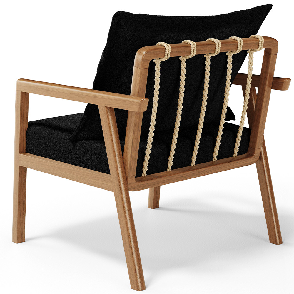 Poltrona Decorativa Para Sala de Estar e Living Alícia L02 Bouclê Preto - Lyam Decor