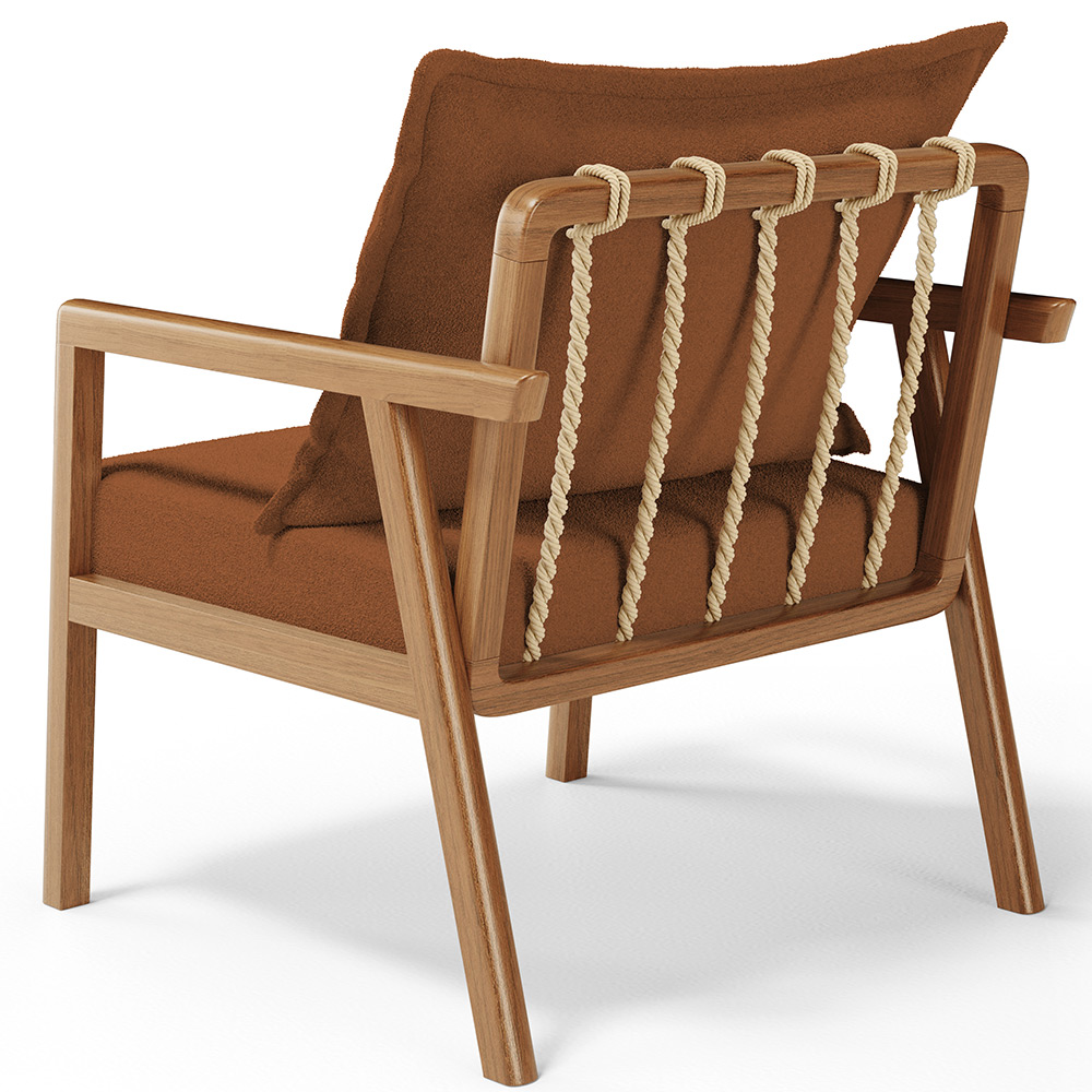 Poltrona Decorativa Para Sala de Estar e Living Alícia L02 Bouclê Terracota - Lyam Decor