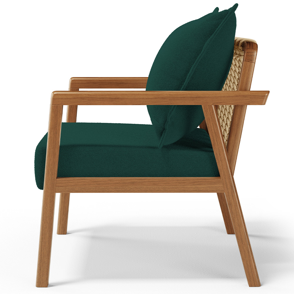 Poltrona Decorativa Para Sala de Estar e Living Alícia L02 Bouclê Verde - Lyam Decor
