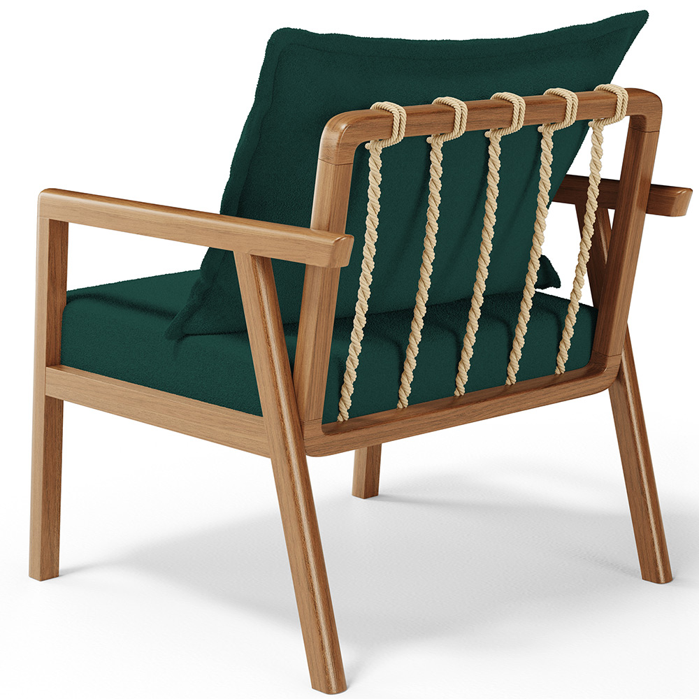 Poltrona Decorativa Para Sala de Estar e Living Alícia L02 Bouclê Verde - Lyam Decor