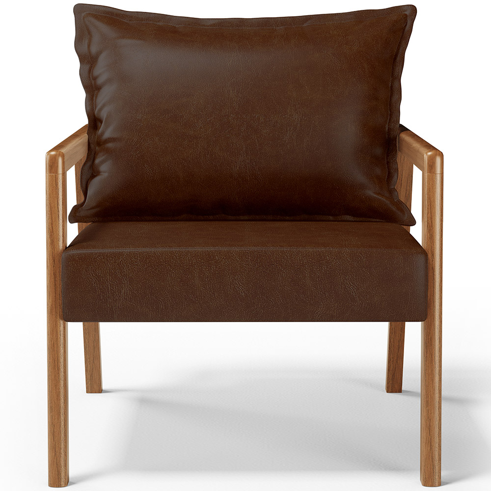 Poltrona Decorativa Para Sala de Estar e Living Alícia L02 Couríssimo Marrom - Lyam Decor