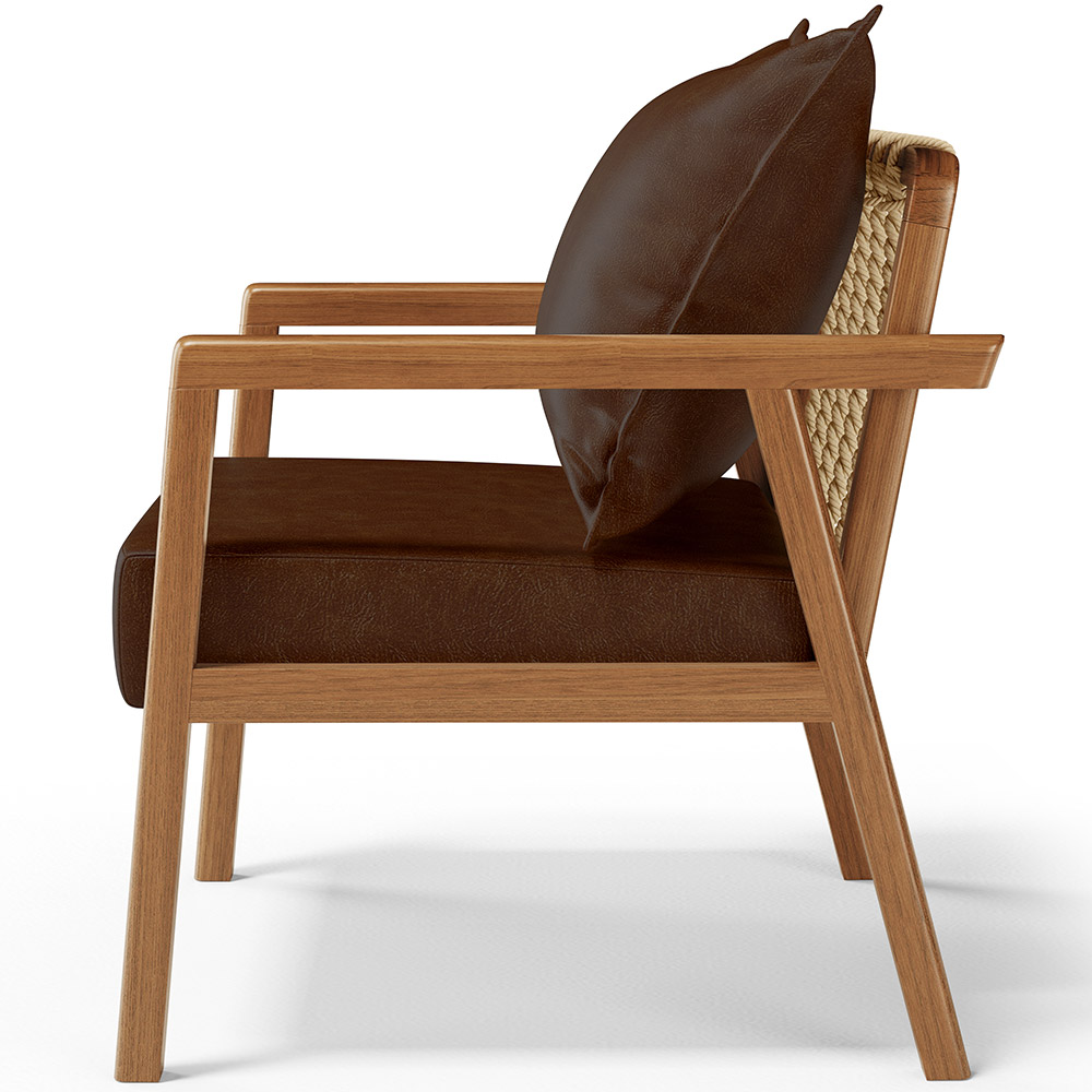 Poltrona Decorativa Para Sala de Estar e Living Alícia L02 Couríssimo Marrom - Lyam Decor