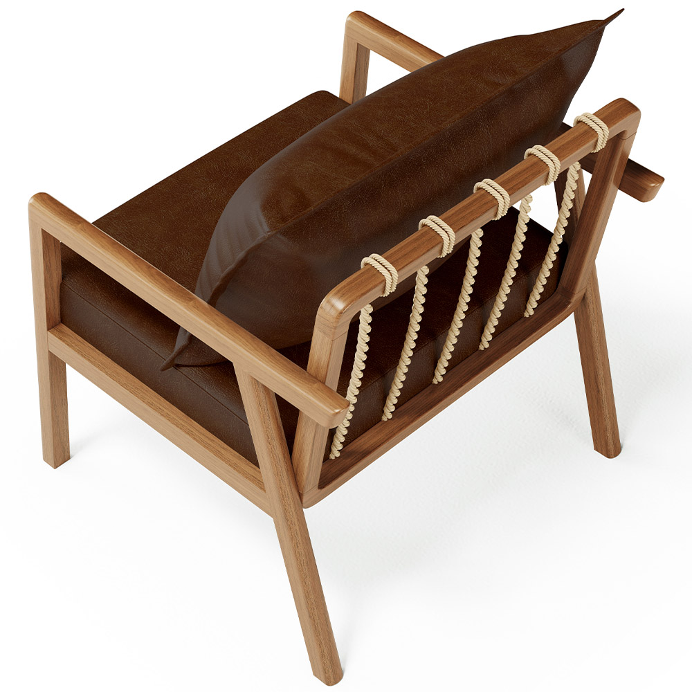 Poltrona Decorativa Para Sala de Estar e Living Alícia L02 Couríssimo Marrom - Lyam Decor