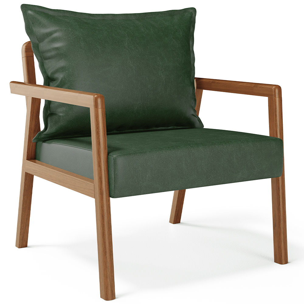 Poltrona Decorativa Para Sala de Estar e Living Alícia L02 Couríssimo Verde Musgo - Lyam Decor