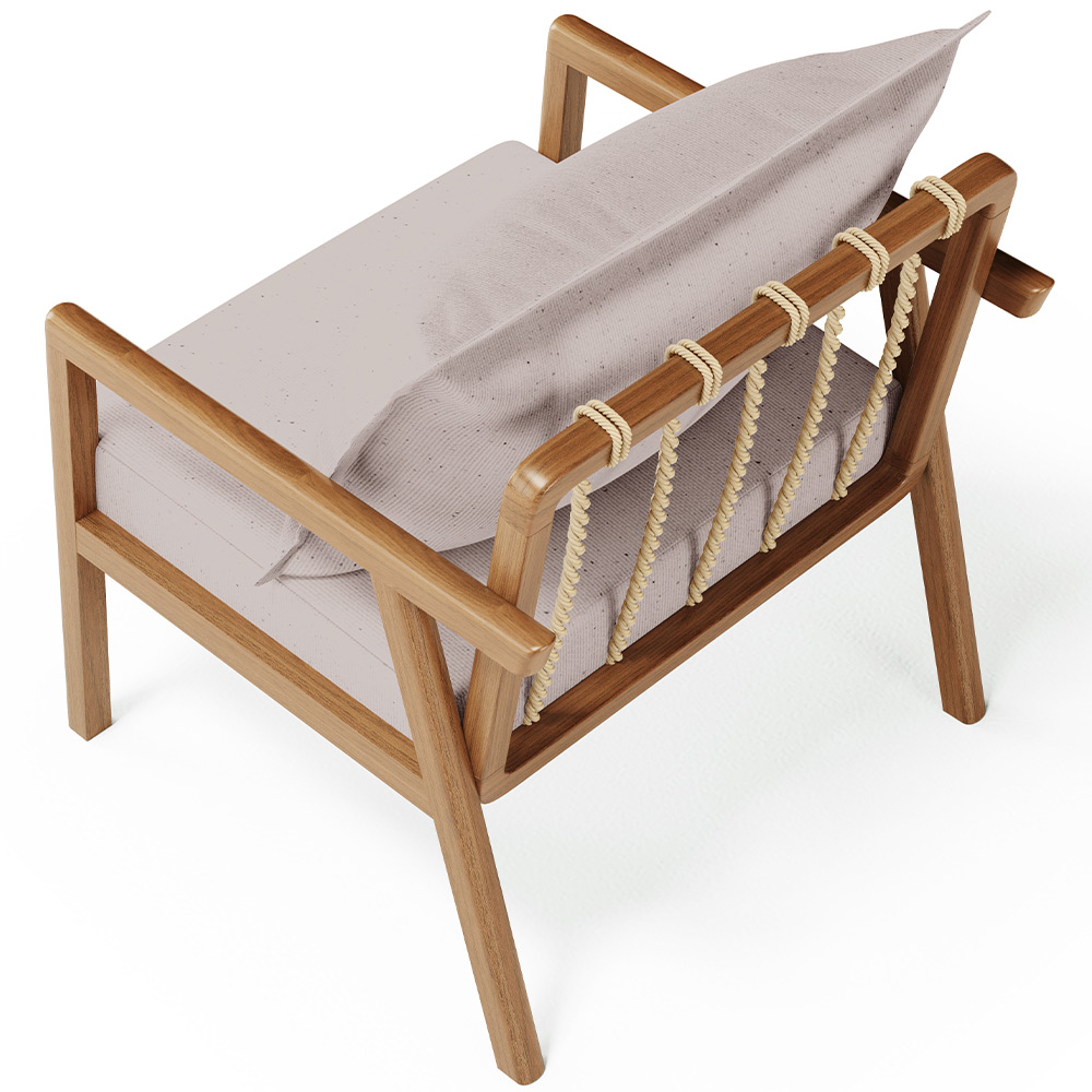 Poltrona Decorativa Para Sala de Estar e Living Alícia L02 Linho Bege - Lyam Decor