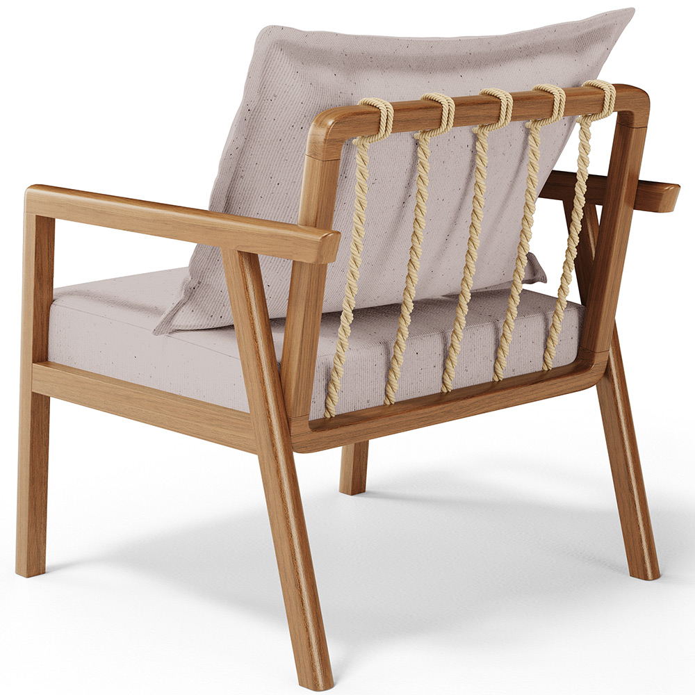 Poltrona Decorativa Para Sala de Estar e Living Alícia L02 Linho Bege - Lyam Decor