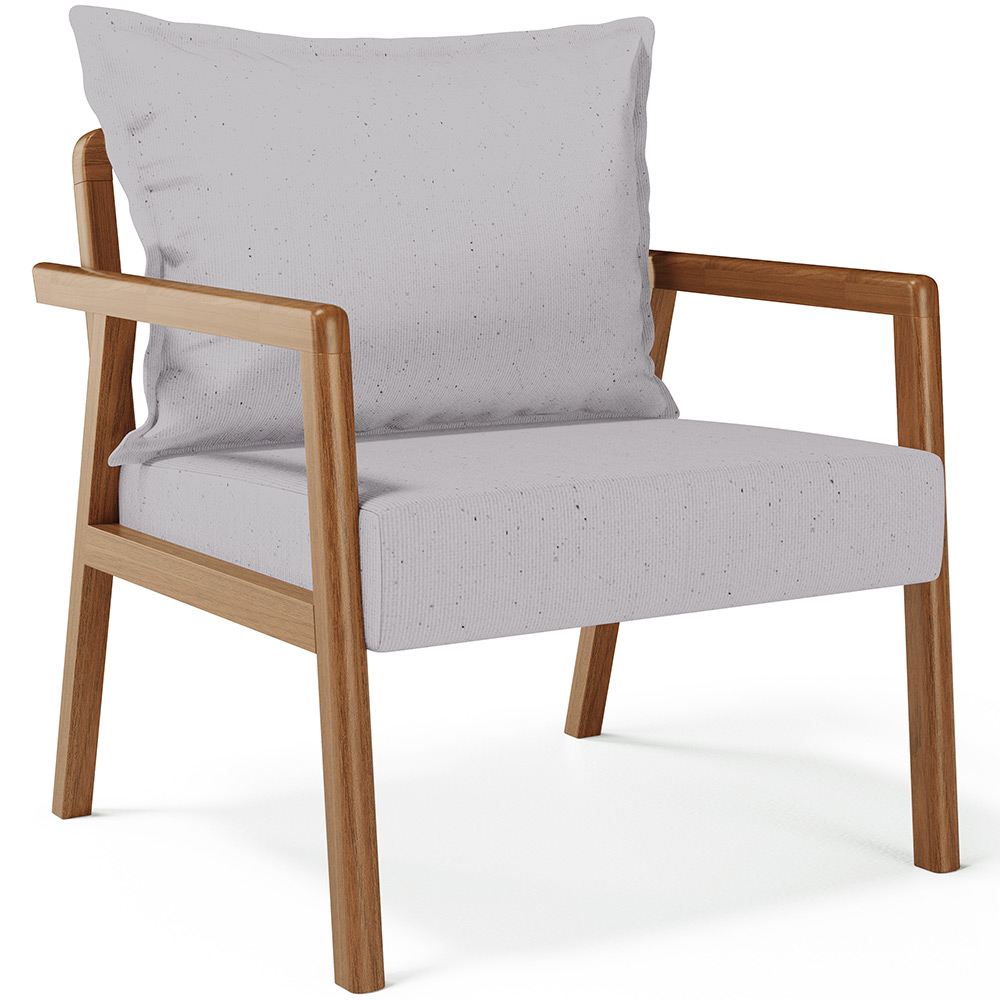 Poltrona Decorativa Para Sala de Estar e Living Alícia L02 Linho Cinza - Lyam Decor