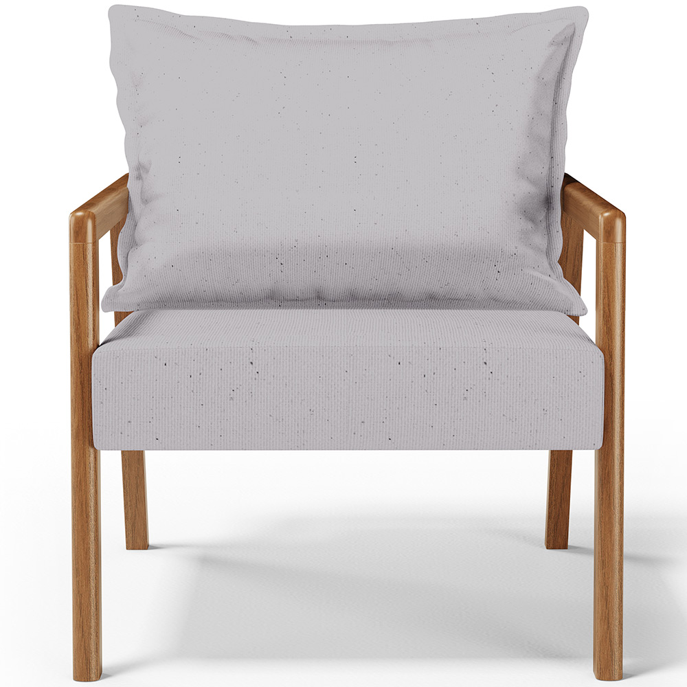 Poltrona Decorativa Para Sala de Estar e Living Alícia L02 Linho Cinza - Lyam Decor
