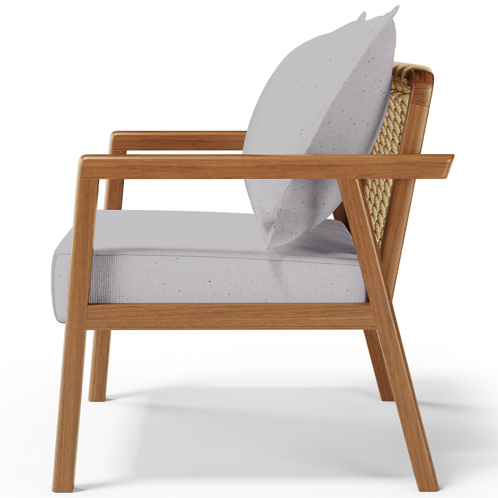Poltrona Decorativa Para Sala de Estar e Living Alícia L02 Linho Cinza - Lyam Decor