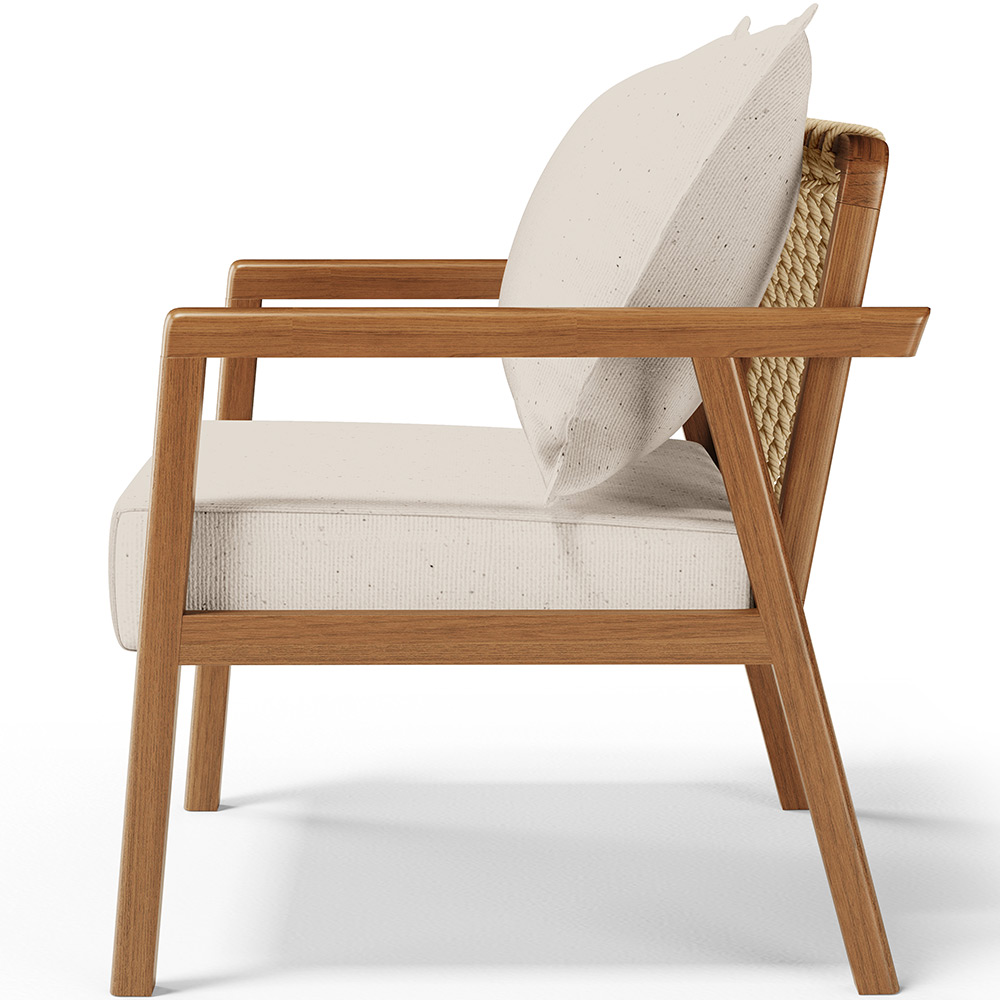 Poltrona Decorativa Para Sala de Estar e Living Alícia L02 Linho Cru - Lyam Decor