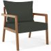 Poltrona Decorativa Para Sala de Estar e Living Alícia L02 Linho Verde Musgo - Lyam Decor