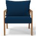 Poltrona Decorativa Para Sala de Estar e Living Alícia L02 Suede Azul Marinho - Lyam Decor