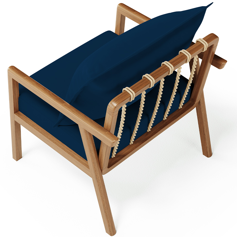 Poltrona Decorativa Para Sala de Estar e Living Alícia L02 Suede Azul Marinho - Lyam Decor