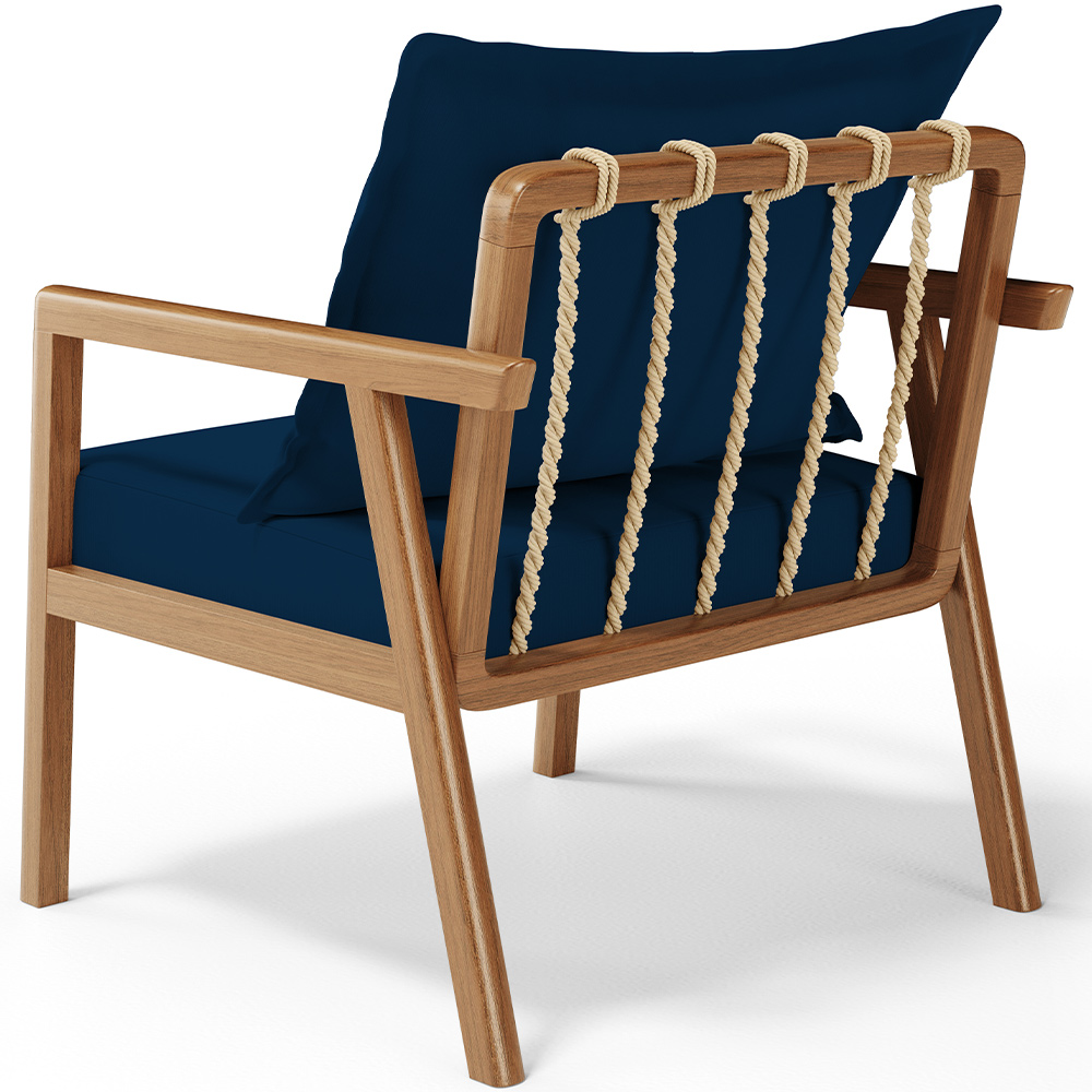 Poltrona Decorativa Para Sala de Estar e Living Alícia L02 Suede Azul Marinho - Lyam Decor