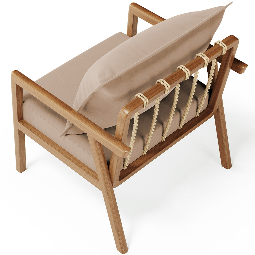 Poltrona Decorativa Para Sala de Estar e Living Alícia L02 Suede Bege - Lyam Decor