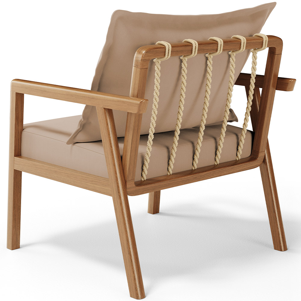 Poltrona Decorativa Para Sala de Estar e Living Alícia L02 Suede Bege - Lyam Decor