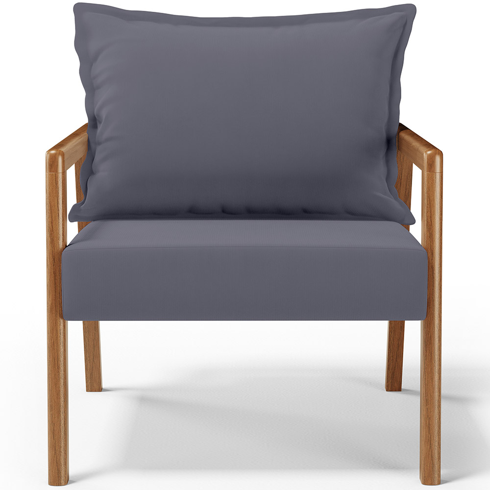 Poltrona Decorativa Para Sala de Estar e Living Alícia L02 Suede Cinza - Lyam Decor