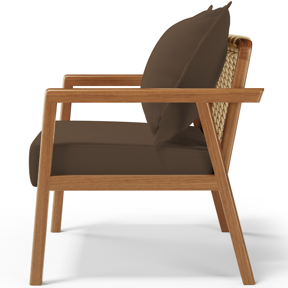 Poltrona Decorativa Para Sala de Estar e Living Alícia L02 Suede Marrom - Lyam Decor