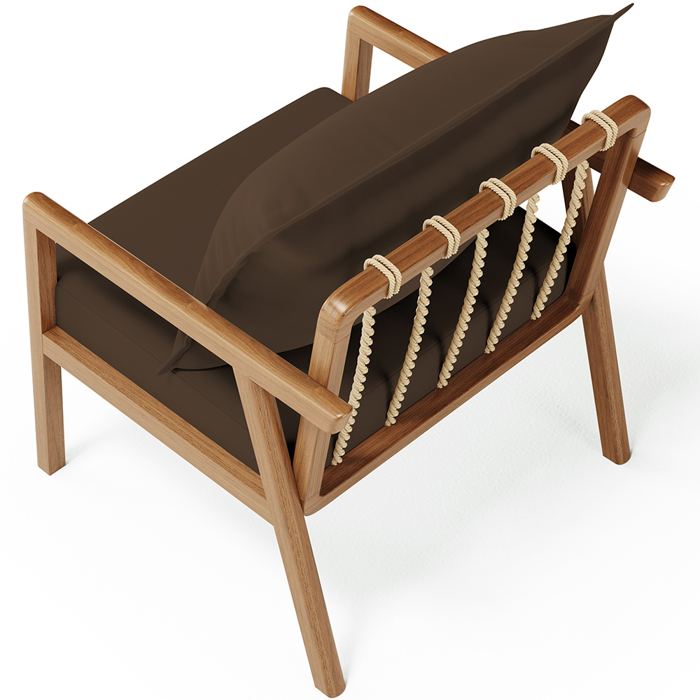 Poltrona Decorativa Para Sala de Estar e Living Alícia L02 Suede Marrom - Lyam Decor