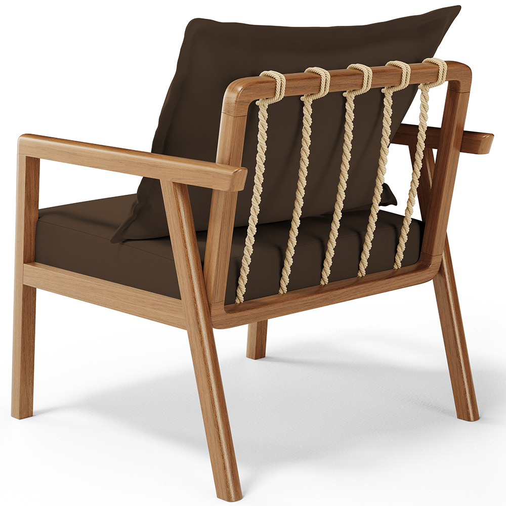Poltrona Decorativa Para Sala de Estar e Living Alícia L02 Suede Marrom - Lyam Decor