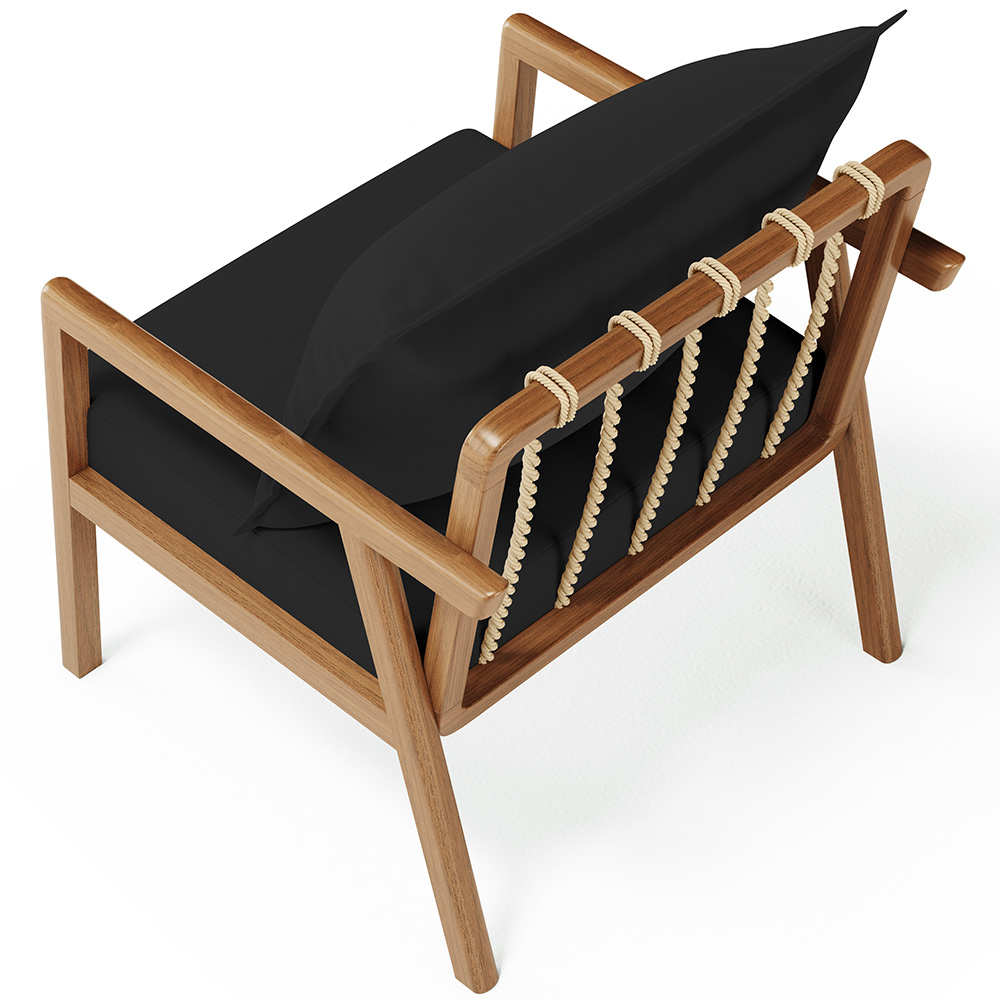 Poltrona Decorativa Para Sala de Estar e Living Alícia L02 Suede Preto - Lyam Decor