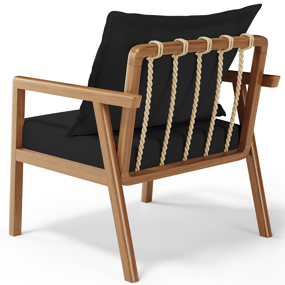Poltrona Decorativa Para Sala de Estar e Living Alícia L02 Suede Preto - Lyam Decor