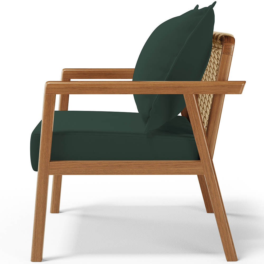 Poltrona Decorativa Para Sala de Estar e Living Alícia L02 Suede Verde Musgo - Lyam Decor