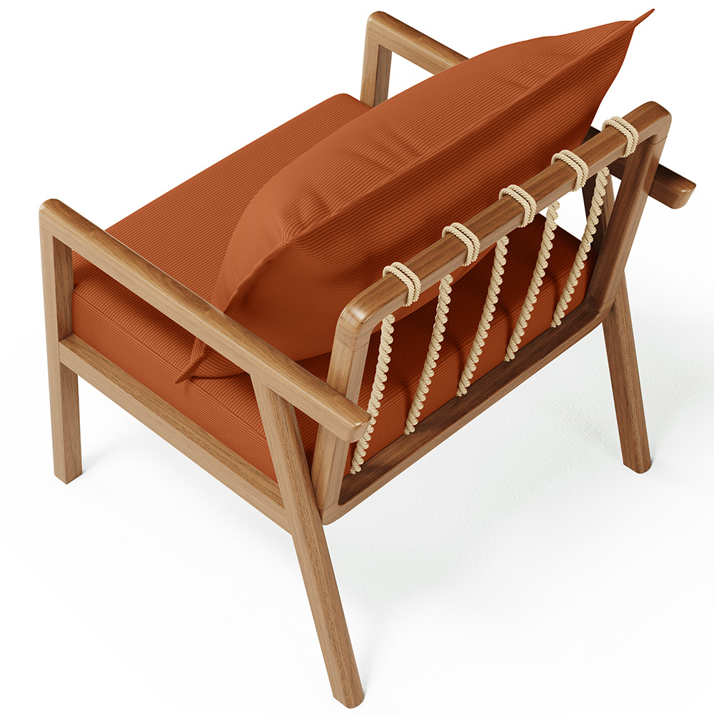 Poltrona Decorativa Para Sala de Estar e Living Alícia L02 Tecido Terracota - Lyam Decor