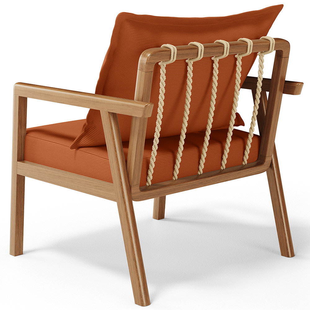 Poltrona Decorativa Para Sala de Estar e Living Alícia L02 Tecido Terracota - Lyam Decor