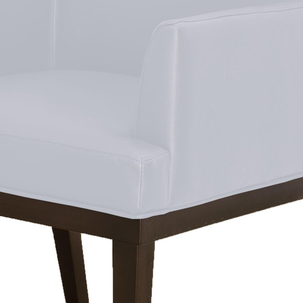 Poltrona Decorativa Para Sala de Estar e Recepção Beatriz W01 Corino Branco - Lyam Decor