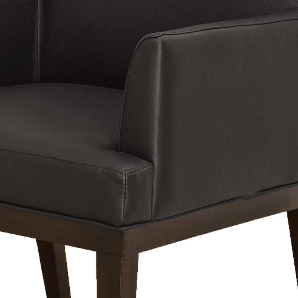Poltrona Decorativa Para Sala de Estar e Recepção Beatriz W01 Corino Preto - Lyam Decor