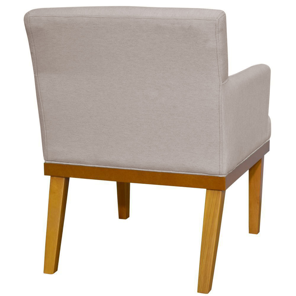 Poltrona Decorativa Para Sala de Estar e Recepção Beatriz W01 Linho Bege - Lyam Decor