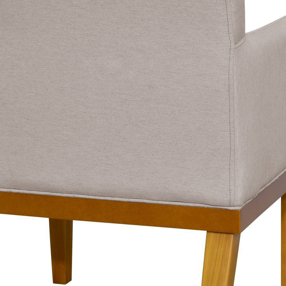 Poltrona Decorativa Para Sala de Estar e Recepção Beatriz W01 Linho Bege - Lyam Decor