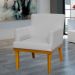 Poltrona Decorativa Para Sala de Estar e Recepção Beatriz W01 Linho Cinza - Lyam Decor
