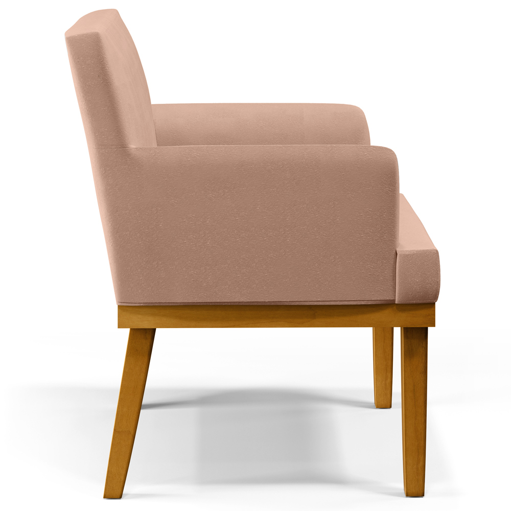 Poltrona Decorativa Para Sala de Estar e Recepção Beatriz W01 Linho Rosê - Lyam Decor