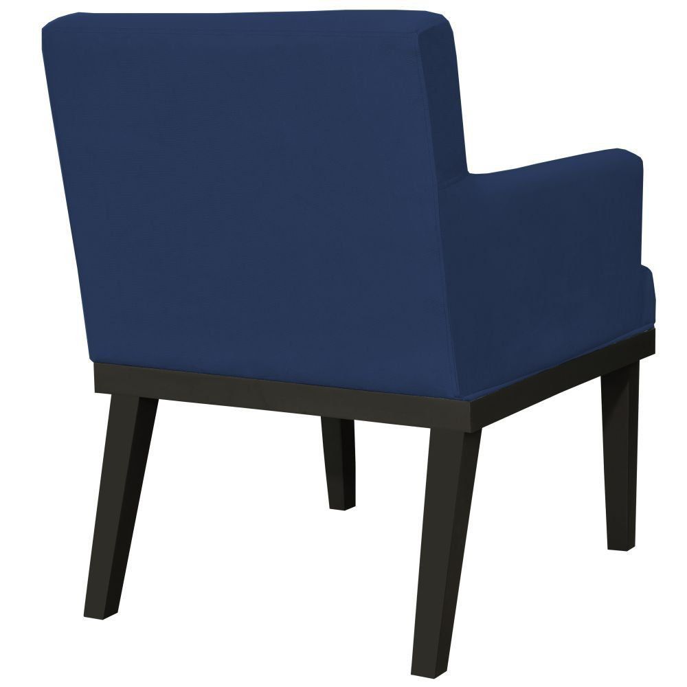 Poltrona Decorativa Para Sala de Estar e Recepção Beatriz W01 Suede Azul Marinho - Lyam Decor