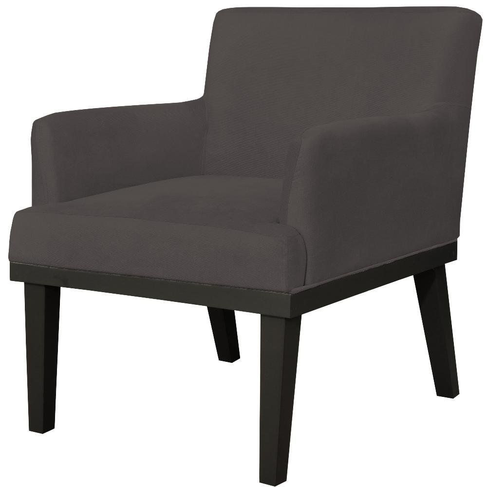 Poltrona Decorativa Para Sala de Estar e Recepção Beatriz W01 Suede Marrom - Lyam Decor