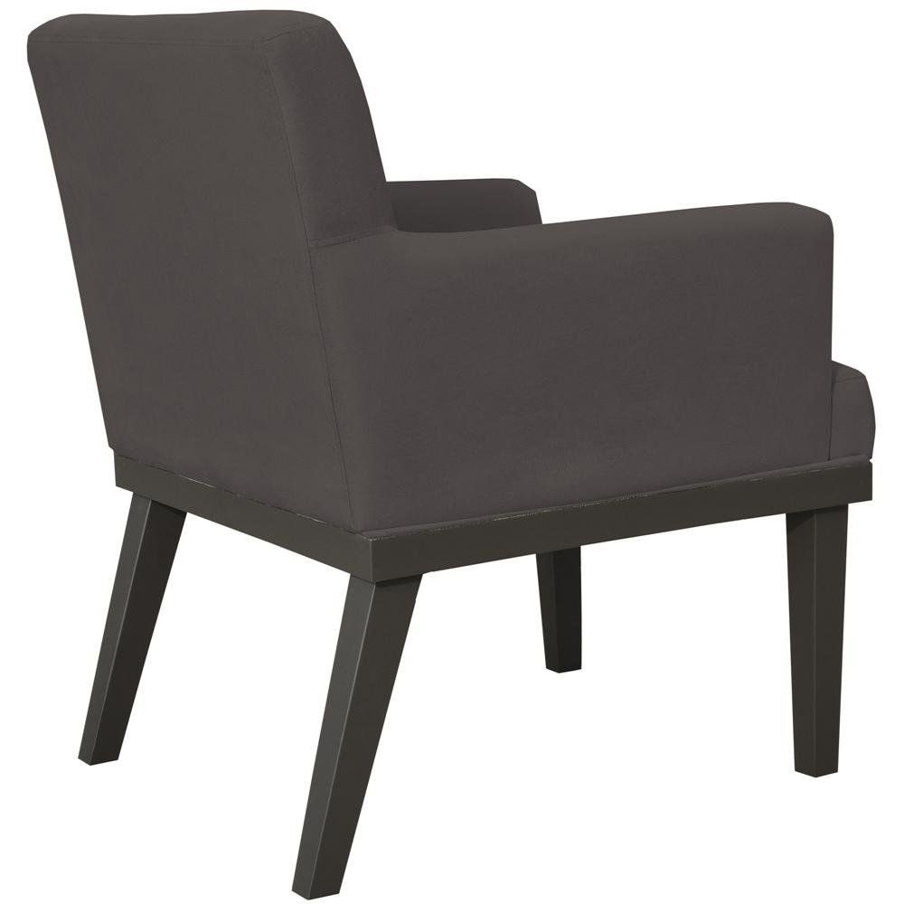 Poltrona Decorativa Para Sala de Estar e Recepção Beatriz W01 Suede Marrom - Lyam Decor