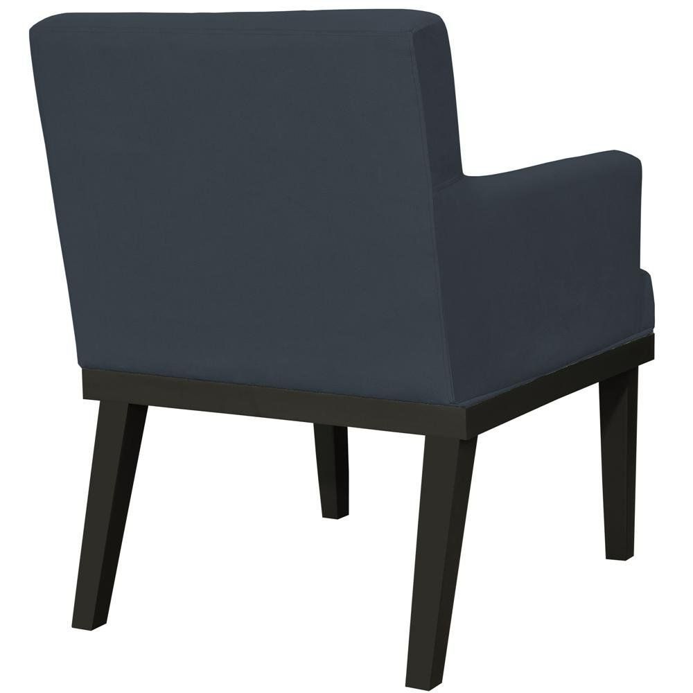 Poltrona Decorativa Para Sala de Estar e Recepção Beatriz W01 Suede Preto - Lyam Decor