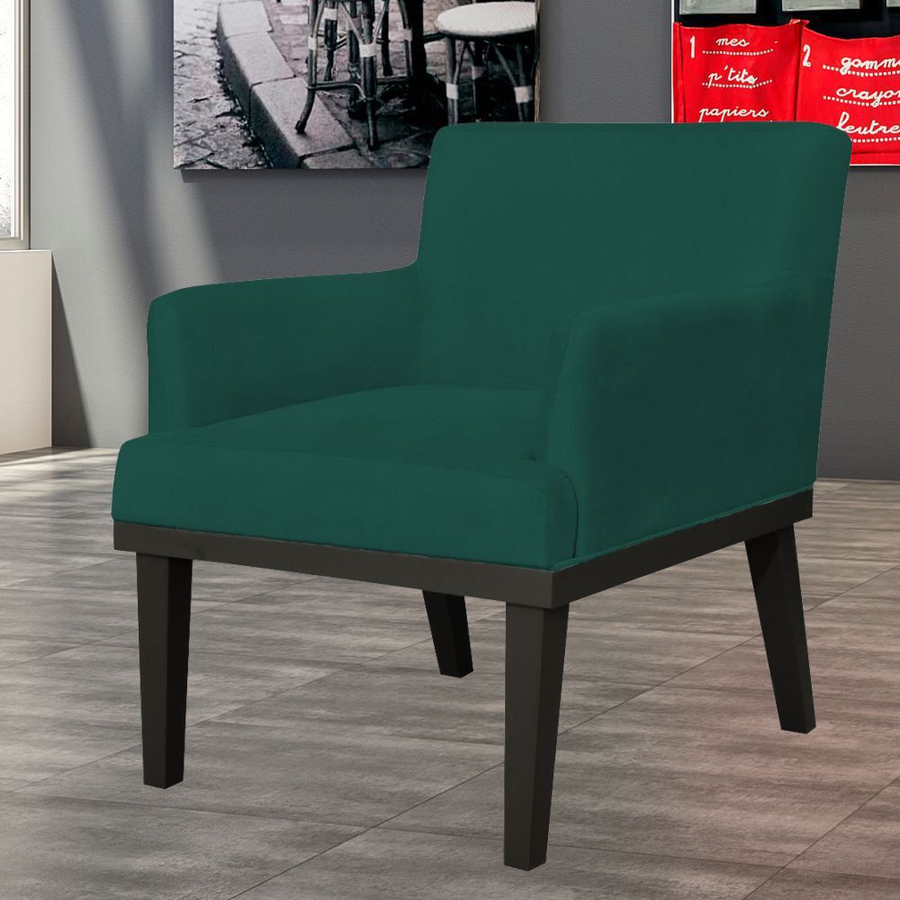 Poltrona Decorativa Para Sala de Estar e Recepção Beatriz W01 Verde Musgo - Lyam Decor