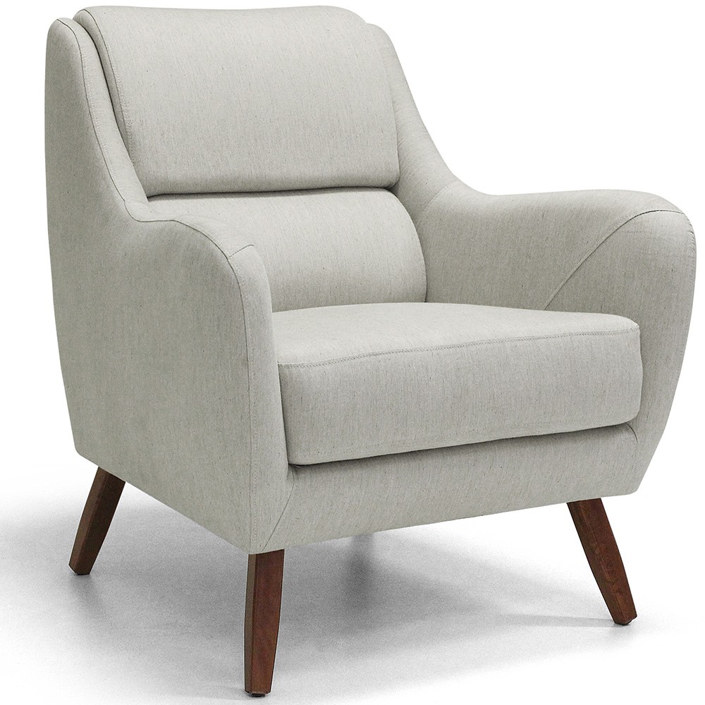Poltrona Decorativa Para Sala de Estar e Recepção Gooby D02 Linho Bege C-107 - Lyam Decor