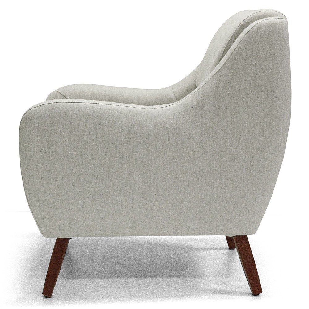 Poltrona Decorativa Para Sala de Estar e Recepção Gooby D02 Linho Bege C-107 - Lyam Decor