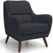 Poltrona Decorativa Para Sala de Estar e Recepção Gooby D02 Linho Chumbo D-465 - Lyam Decor