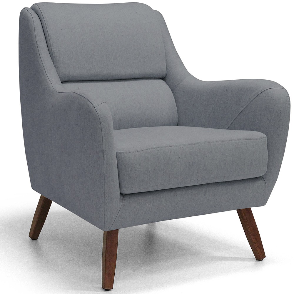 Poltrona Decorativa Para Sala de Estar e Recepção Gooby D02 Linho Cinza C-416 - Lyam Decor