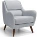 Poltrona Decorativa Para Sala de Estar e Recepção Gooby D02 Linho Cinza D-315 - Lyam Decor