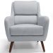 Poltrona Decorativa Para Sala de Estar e Recepção Gooby D02 Linho Cinza D-315 - Lyam Decor